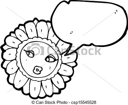 450x371 Flower Face Cartoon Vector Illustration