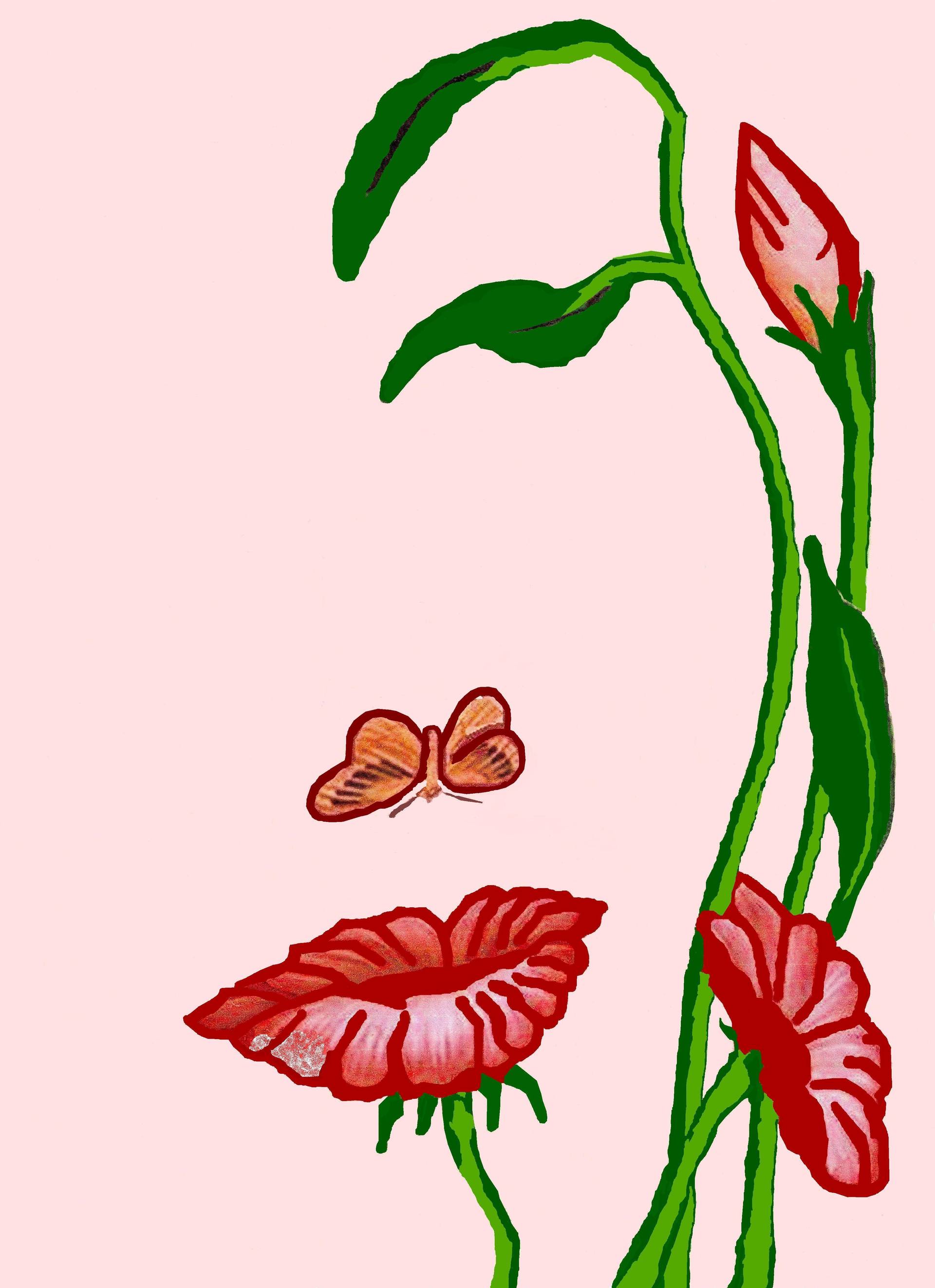 1920x2645 Flowerface Drawing