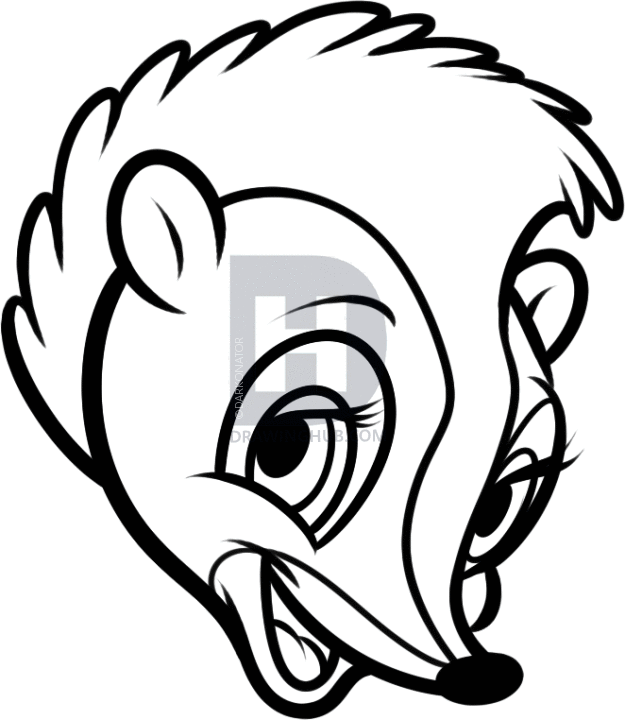 625x720 How To Draw Flower, Flower From Bambi, Step