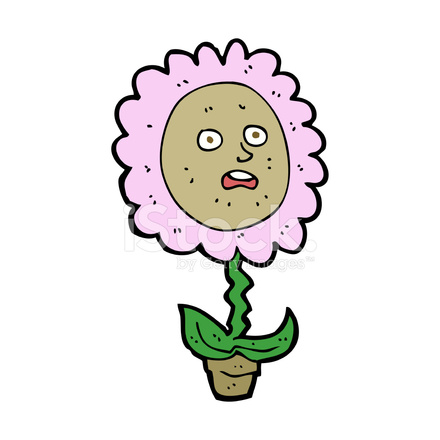 440x440 Cartoon Flower With Face Stock Vector