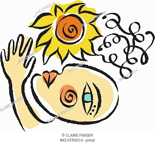 505x470 Drawing Flower Face Stock Photos And Images Age Fotostock