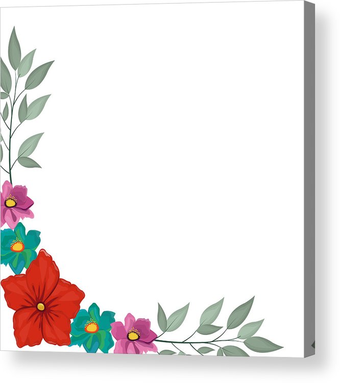 666x750 Decorative Flowers Frame Acrylic Print