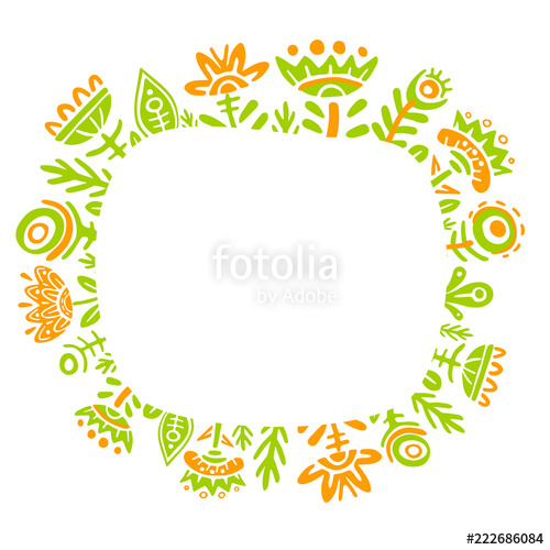 500x500 Fantasy Fairy Tale Colorful Flower Frame On White Background