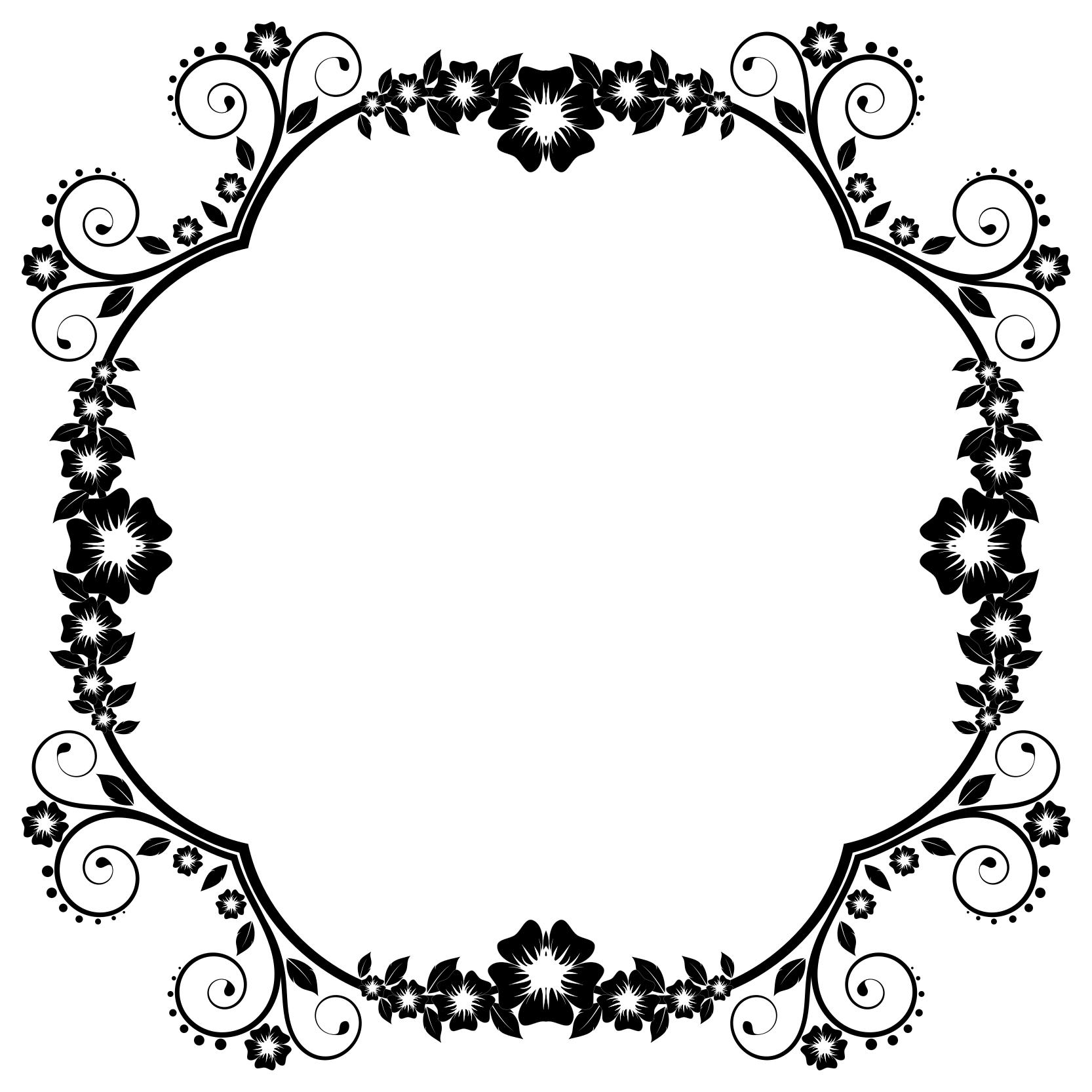 1666x1666 Flower Frame Extrapolated Clipart