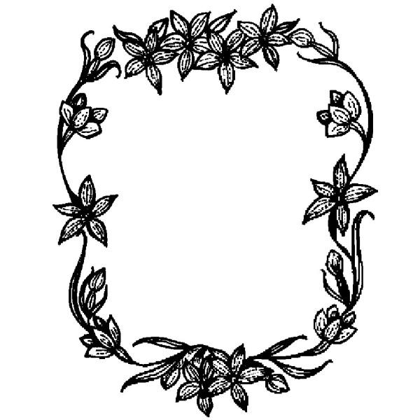 600x600 Flower Photo Frame Design Drawing