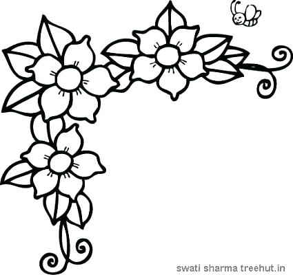 425x400 coloring of flower free flowers frame coloring pages easy flower
