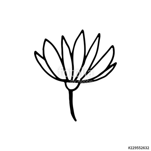 500x500 Botanical Flower Garden Element Icon Hand Drawing Isolated Stock