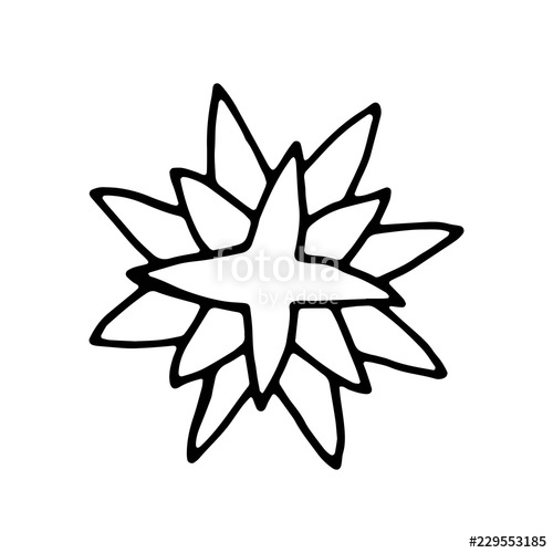 500x500 Botanical Flower Garden Element Icon Hand Drawing Isolated Object