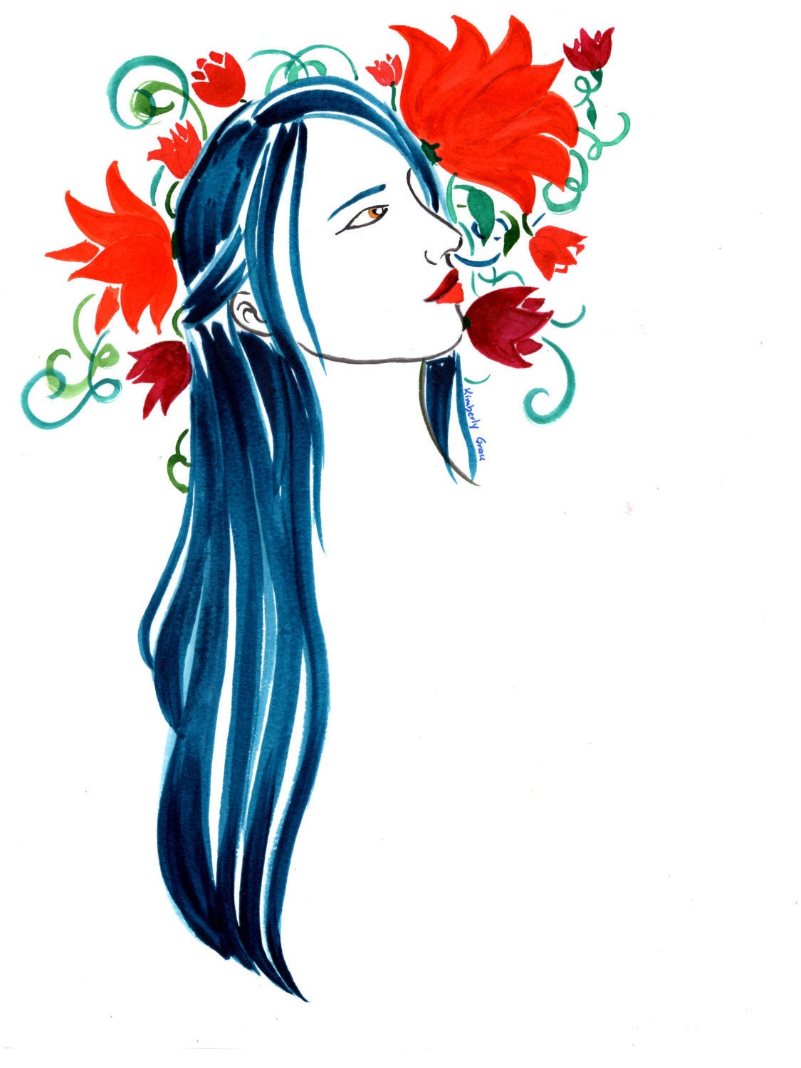 1125x1500 Flower Arranger Print Print Flower Arrangement Print Flower Etsy