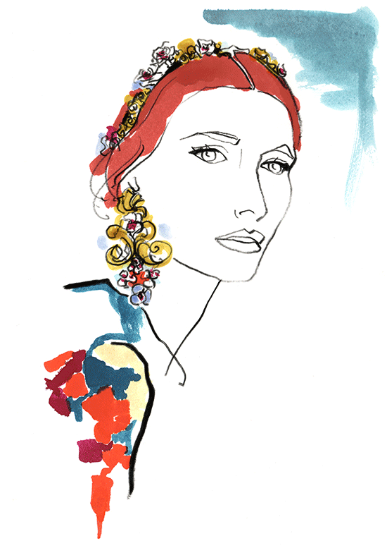 550x794 Flower Girl Fashion Illustration Fashion Illustration