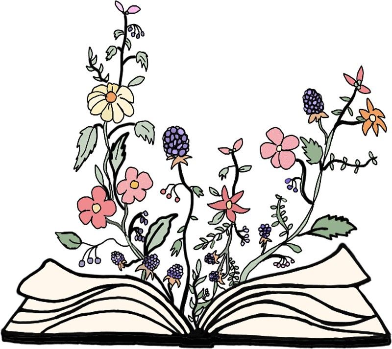 800x713 Flowers Growing From Book Sticker Fashion Flowers, Stickers