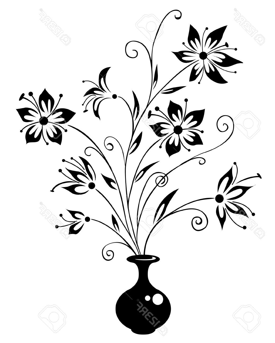 1040x1300 Easy Flower Pot Design Drawing