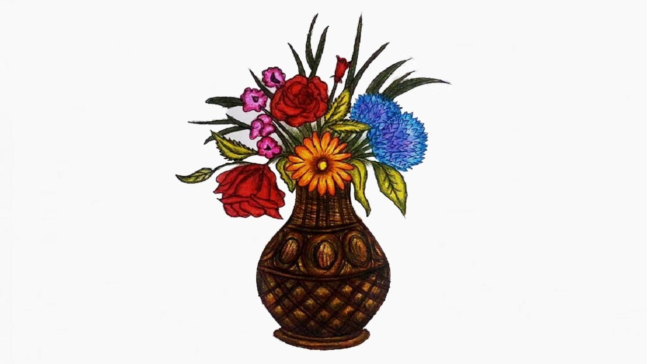 1280x720 Flower Pots Drawing Colourful Images And How To Draw A Flower Pot