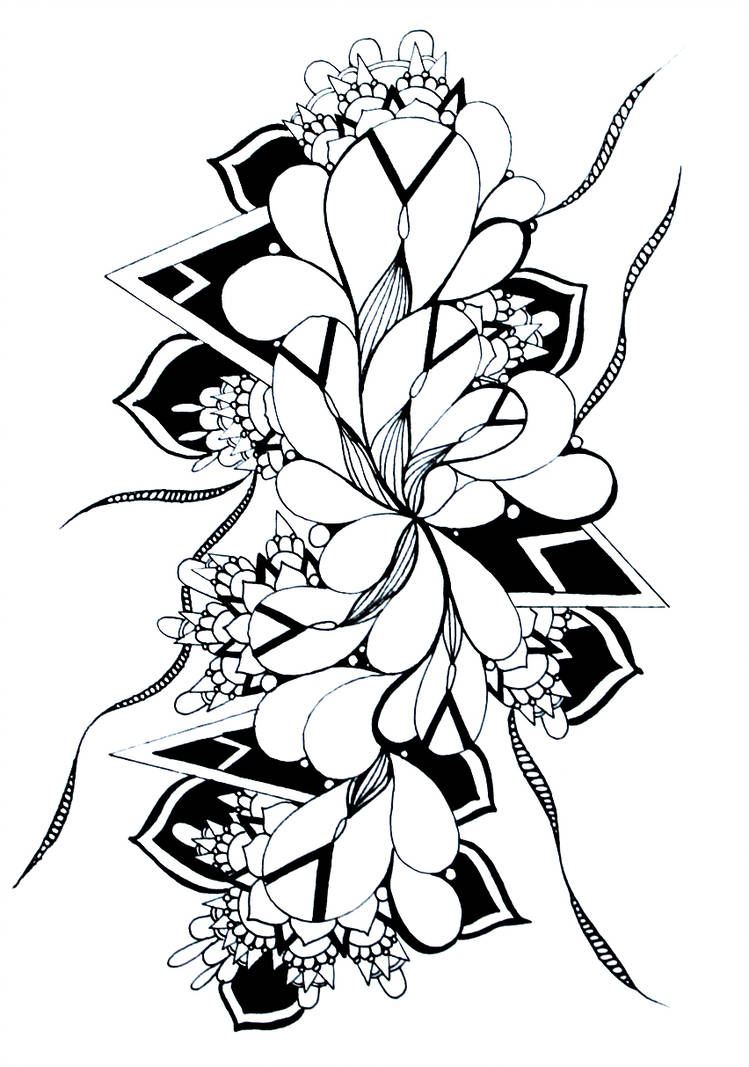 Flower Ink Drawing