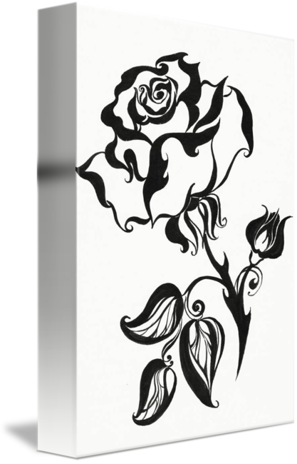417x650 Ink Drawing Chinese Rose