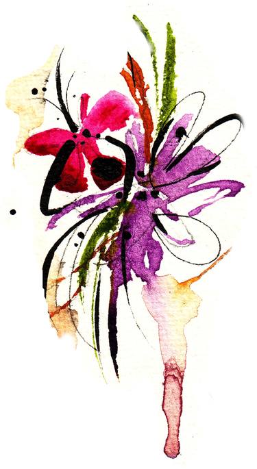 375x685 Ink Flower Painting
