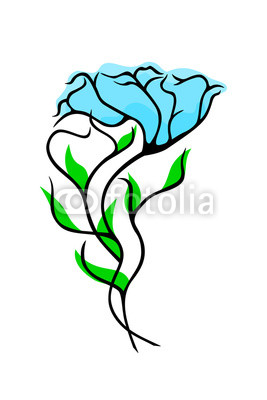 267x400 Drawing Of A Flower, Stem And Leaves, Vector Illustration Buy