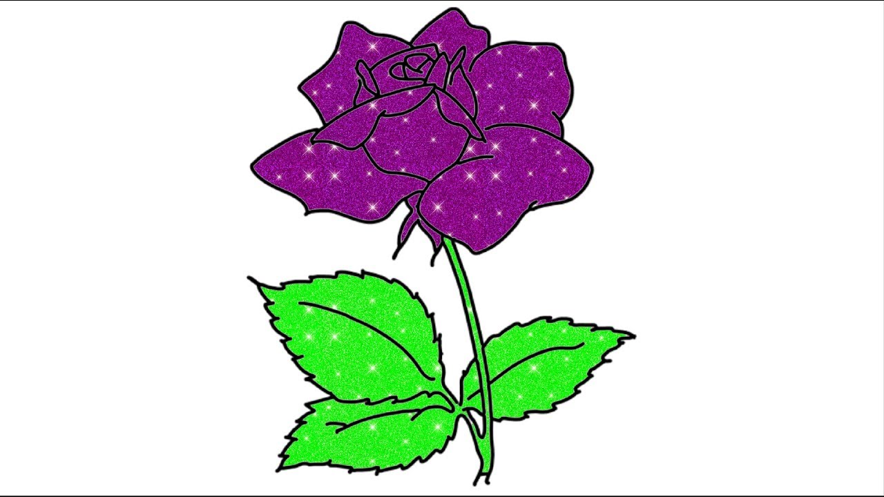 1280x720 Rose With Leaves Drawing Flower Drawing For Beginners How