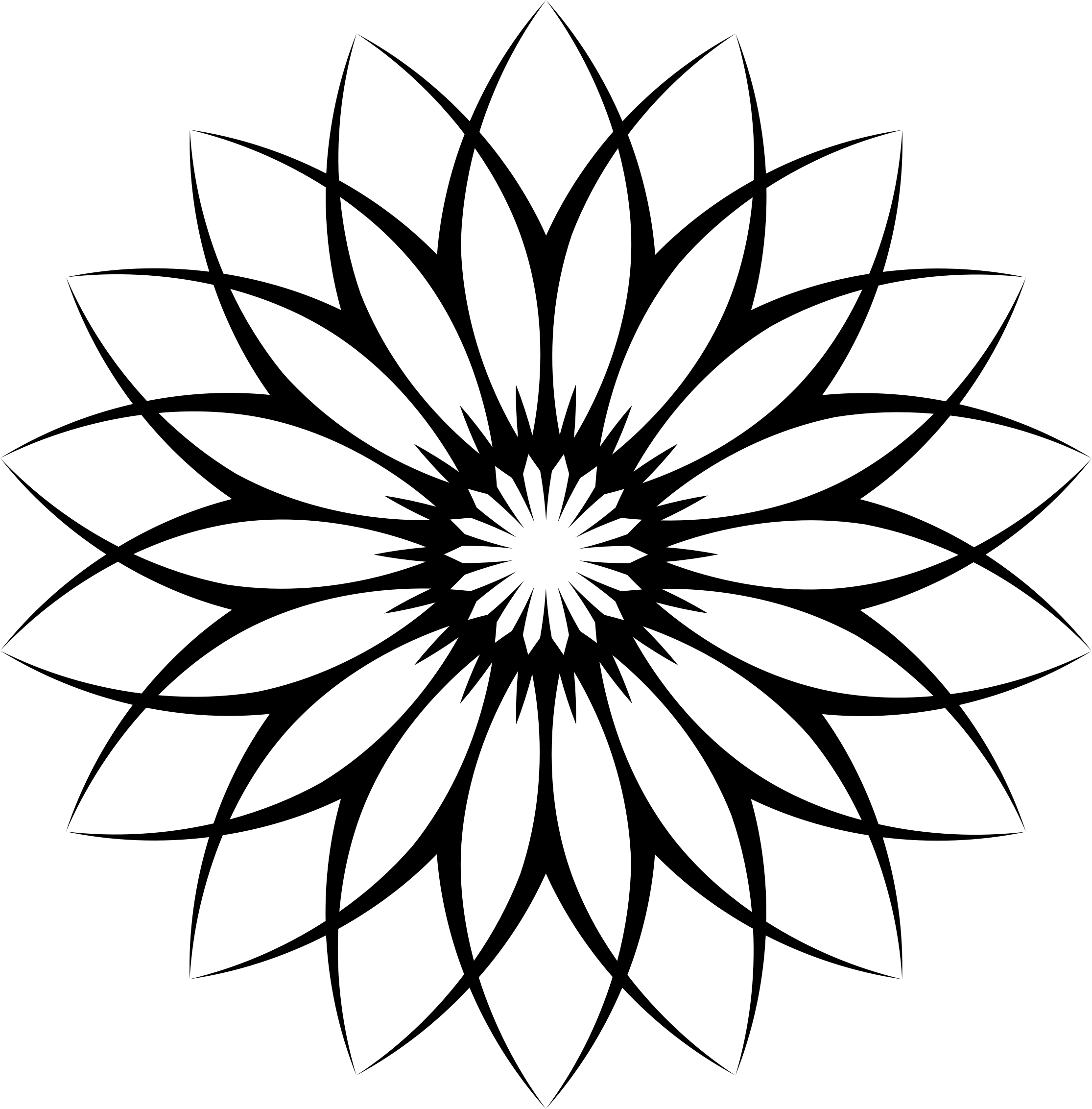 2230x2264 Flower Line Clipart Black And White