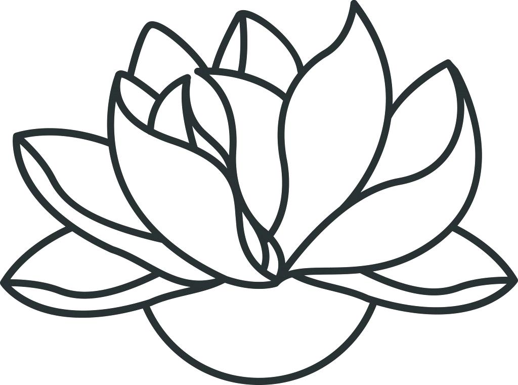 1024x761 Outline Of Lotus Flower