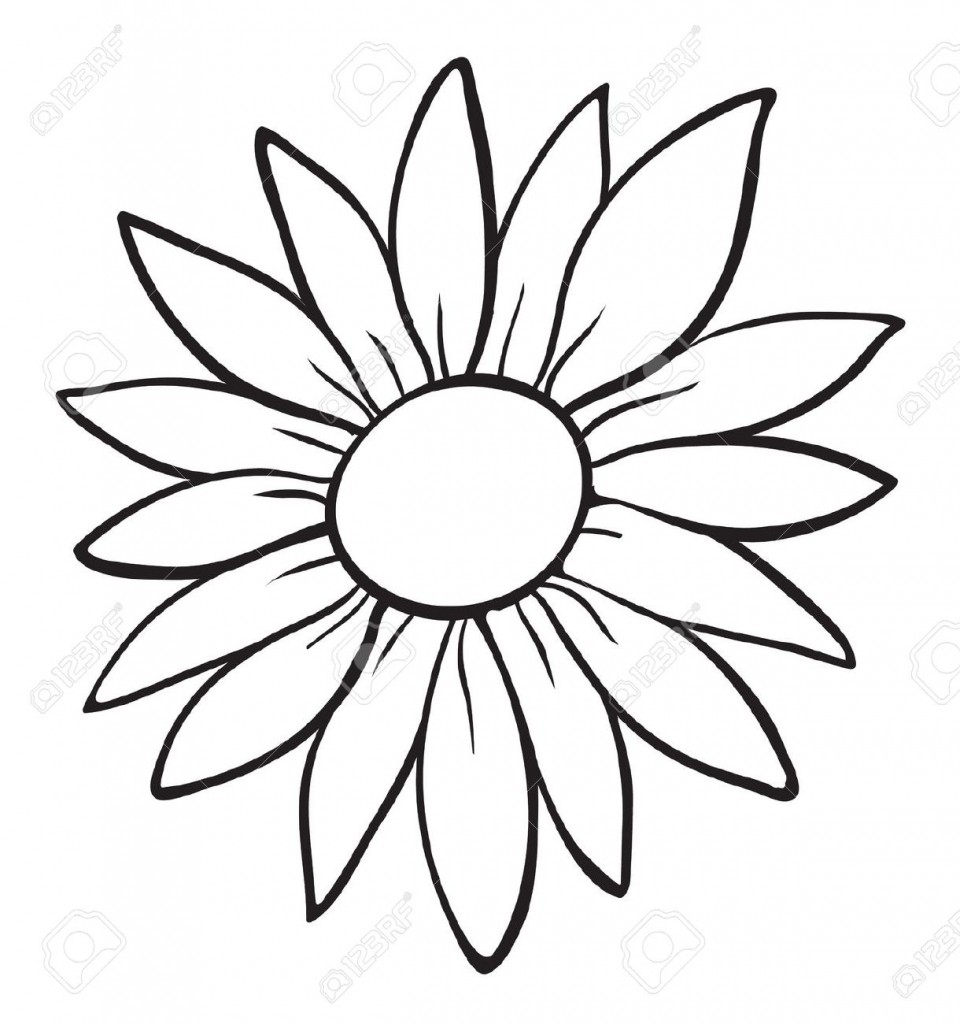 960x1024 Flower Outline Drawing Of Flowers At Getdrawings Com Free