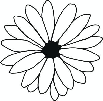 425x417 Flower Outline Drawing