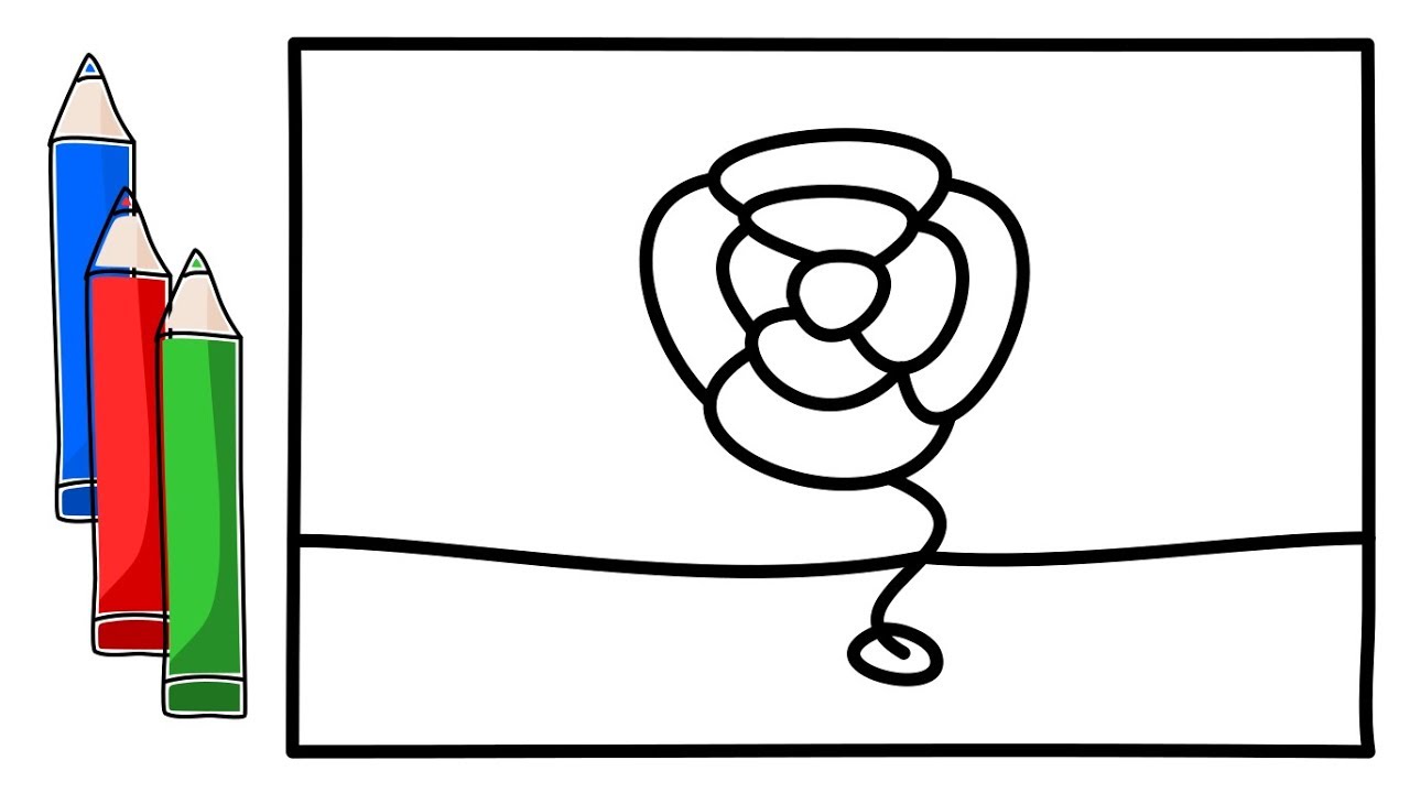 1280x720 How To Drawing And Coloring A Flower Pen And Ruler Flower