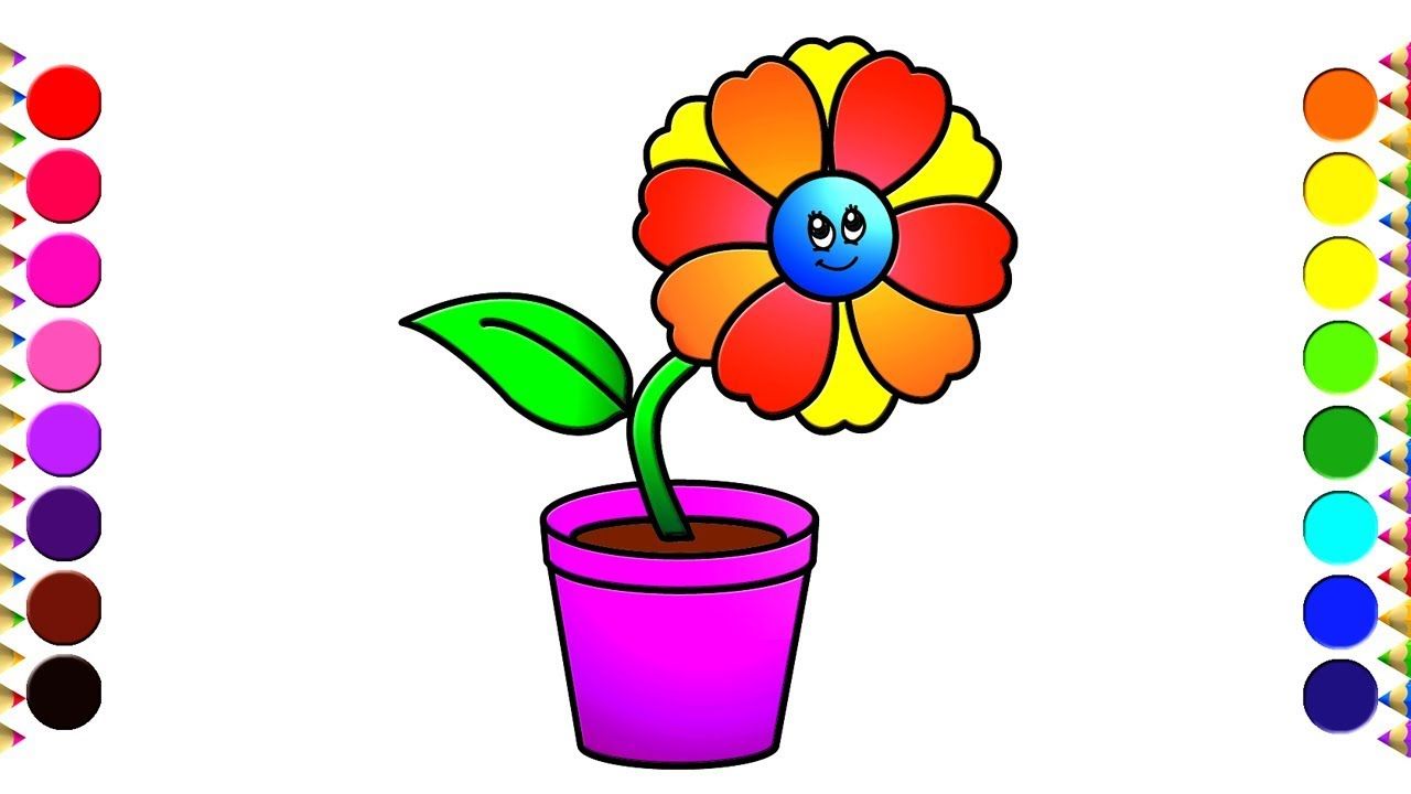 1280x720 Flowers Drawing And Coloring