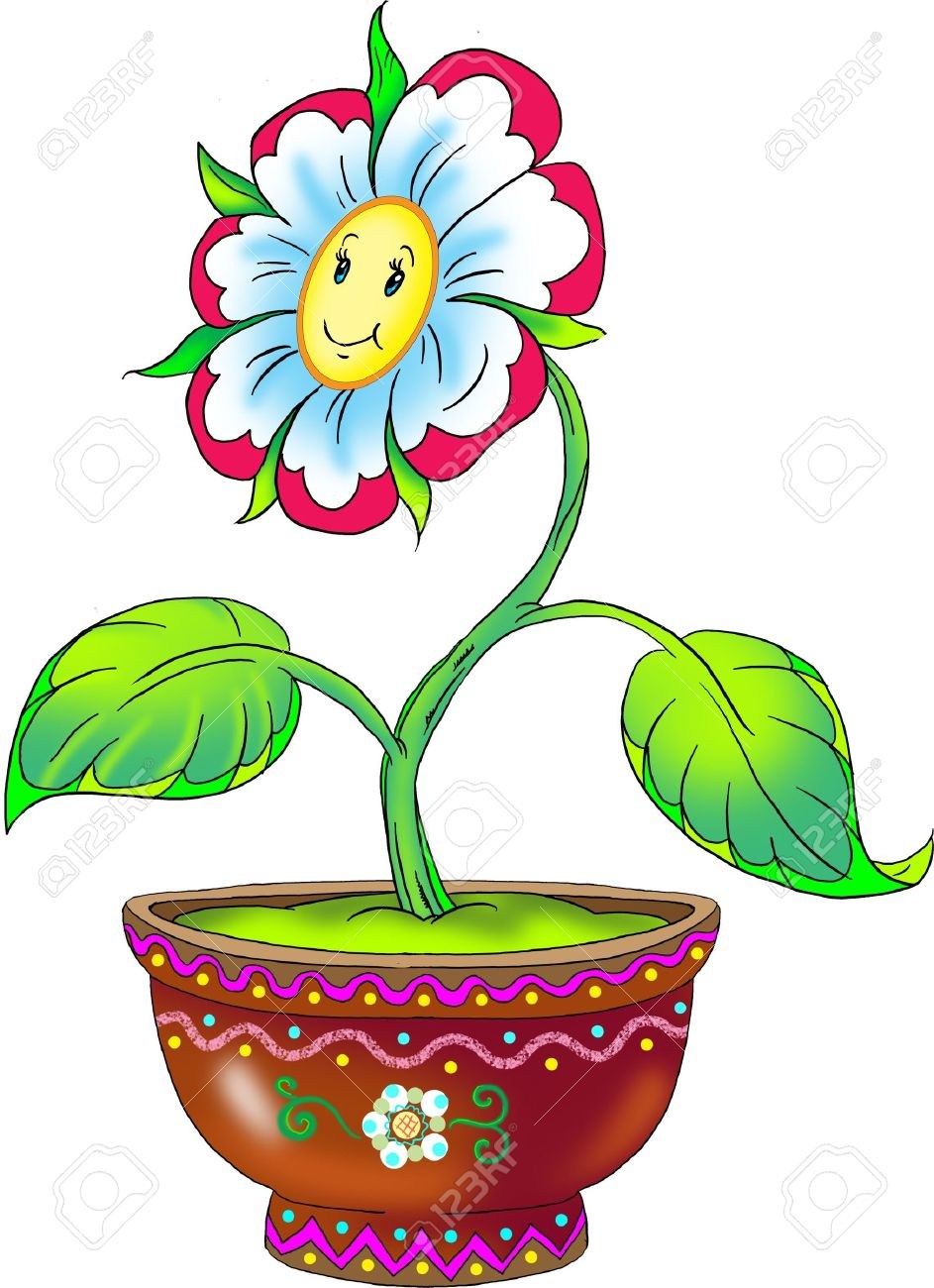 Flower Pot Drawing For Kid