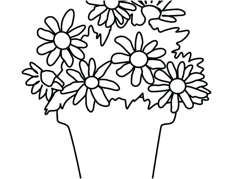 827x609 Colouring Pages Flower Pots Printable Coloring Of Pot