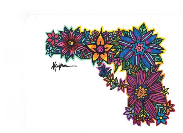 600x436 Flower Color Drawings