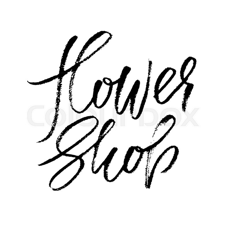 800x800 Flower Shop Logo Calligraphy Template Stock Vector Colourbox