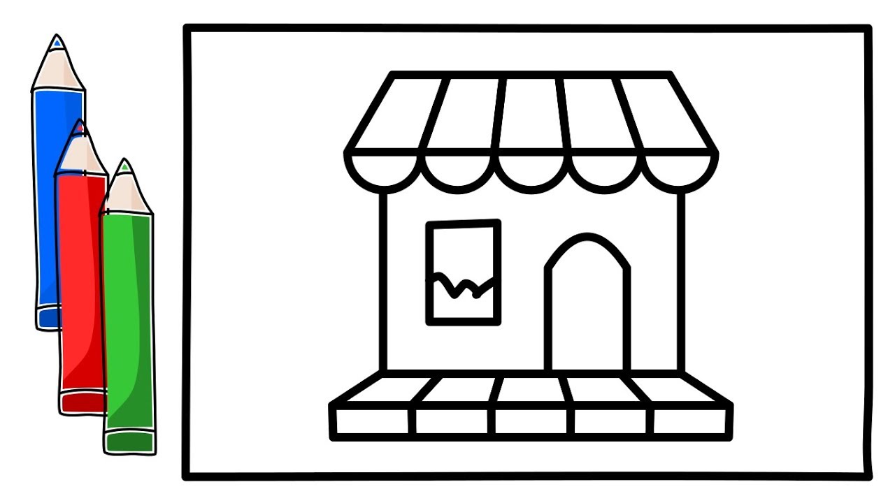 1280x720 How To Drawing And Coloring A Store, Calendar, Flower, Heart