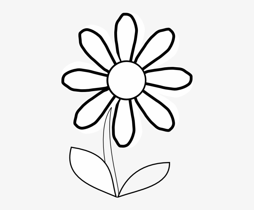 820x678 Flower With Stem Clipart Black And White