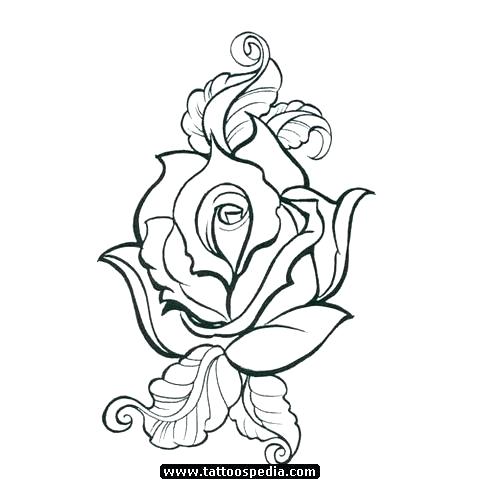 480x480 Simple Rose Outline Easy Roses Drawings Rose Outline With Stem
