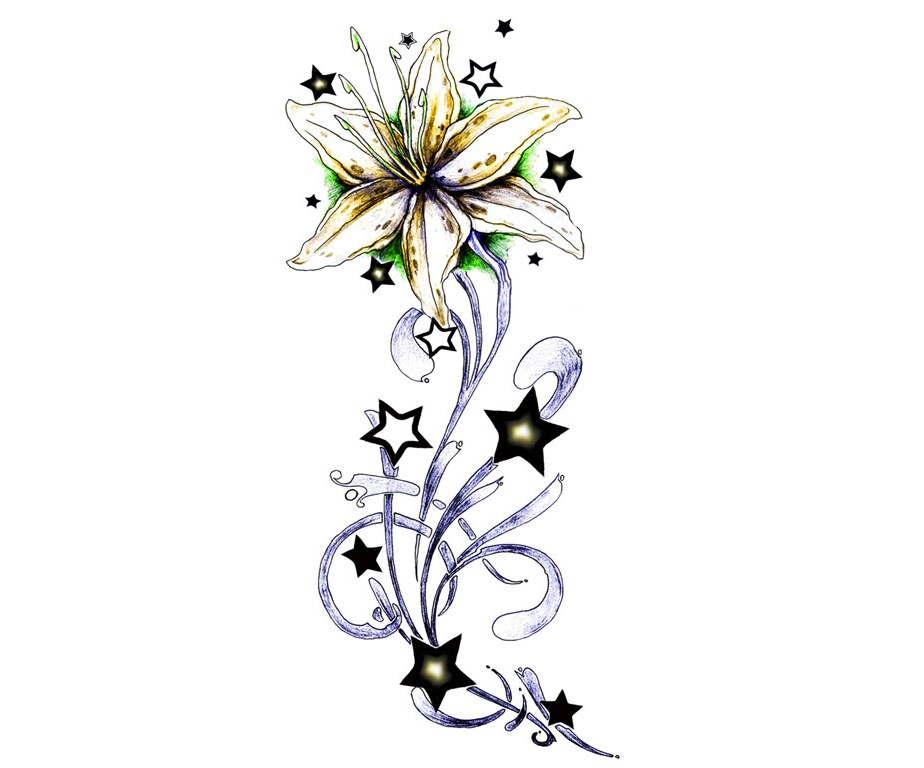 924x768 Star Flower Tattoo Designs Group With Items