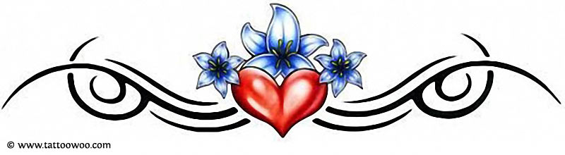 800x220 Tribal Heart And Flower Tattoo Designs Clip Art