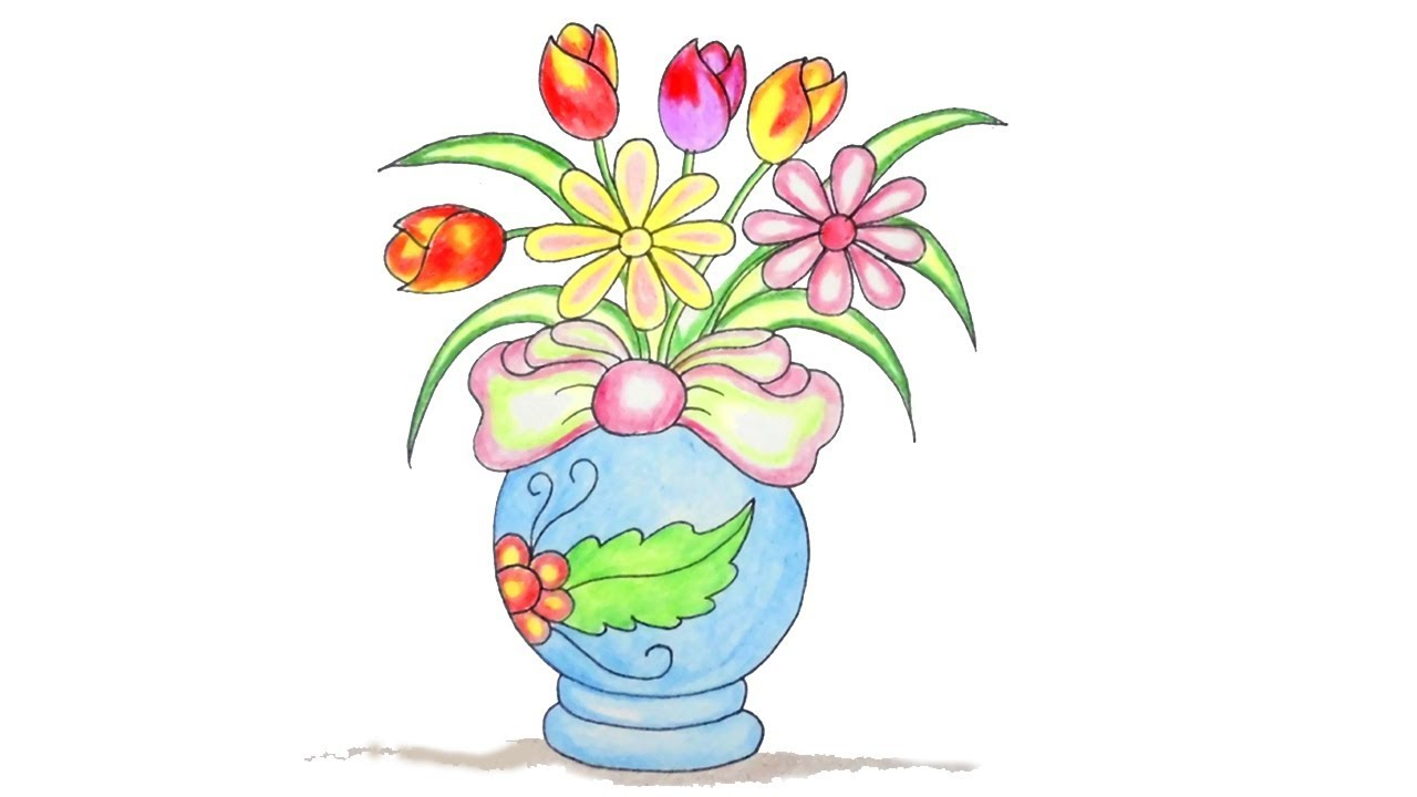 1280x720 Beautiful Flower Vase Drawings