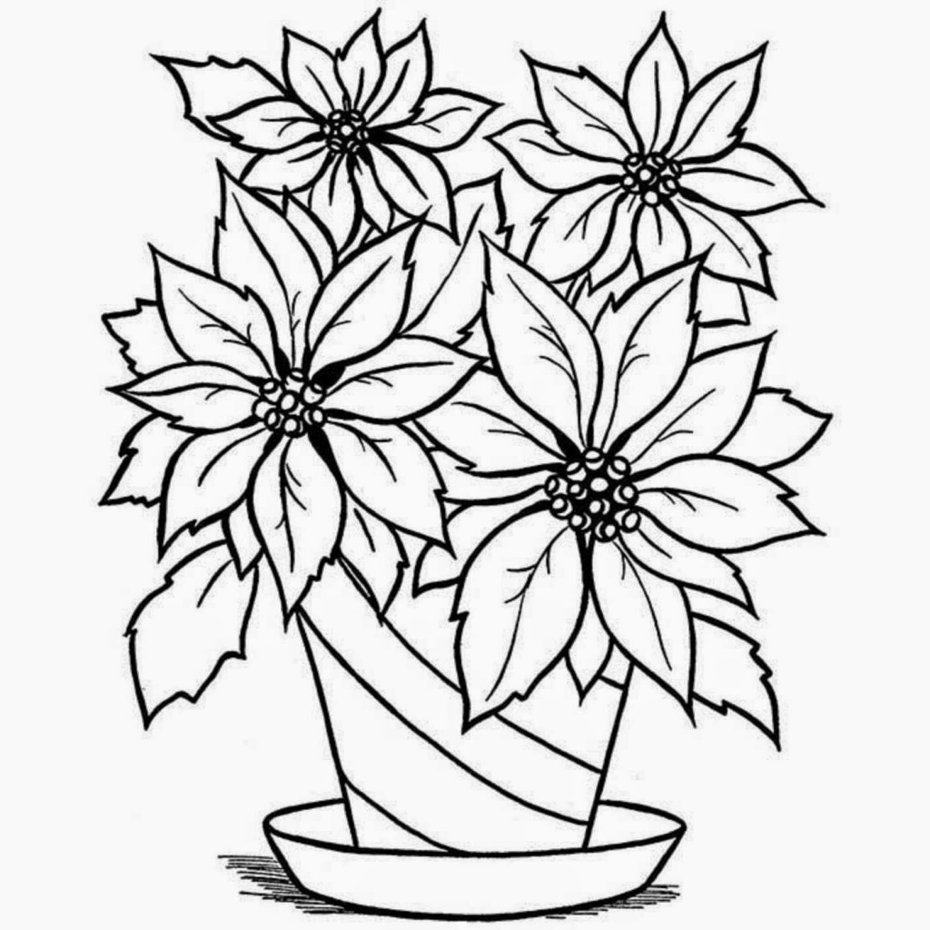 1024x1024 Collection Of 'flowers In A Vase Drawing' Download More Than