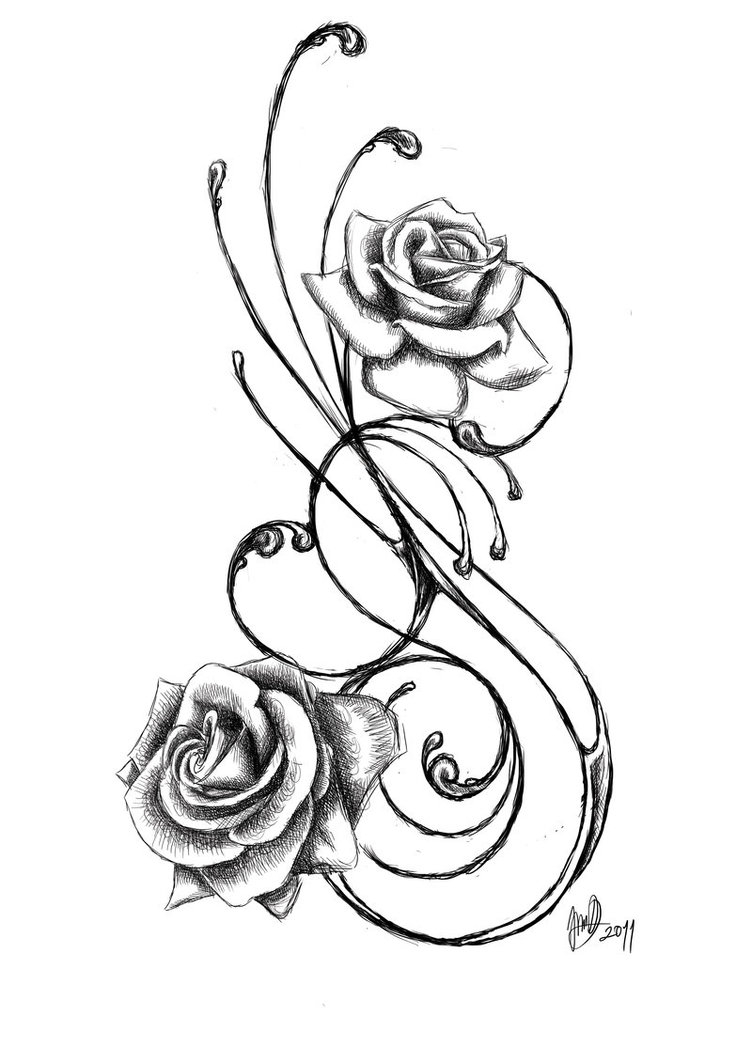 Flower Vine Drawing | Free download on ClipArtMag