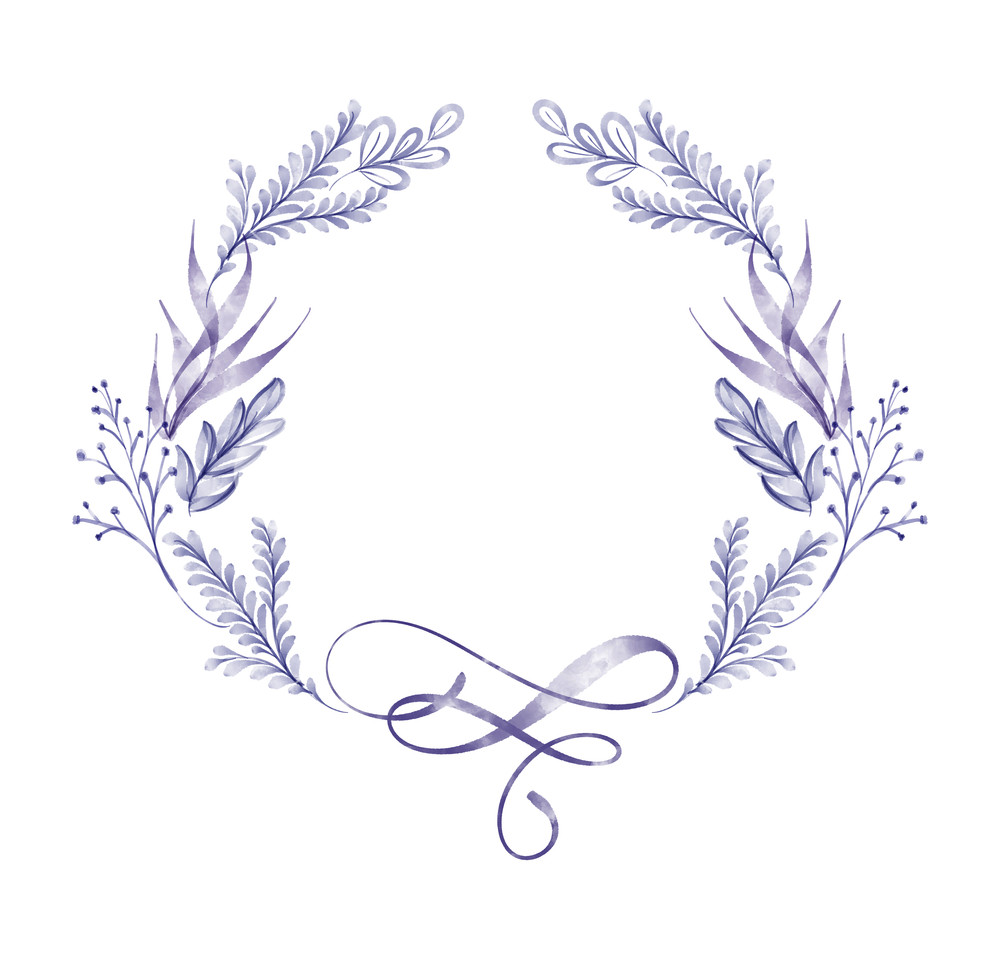 1000x959 Ultraviolet Watercolor Flower Wreath Leaf Summer Isolated