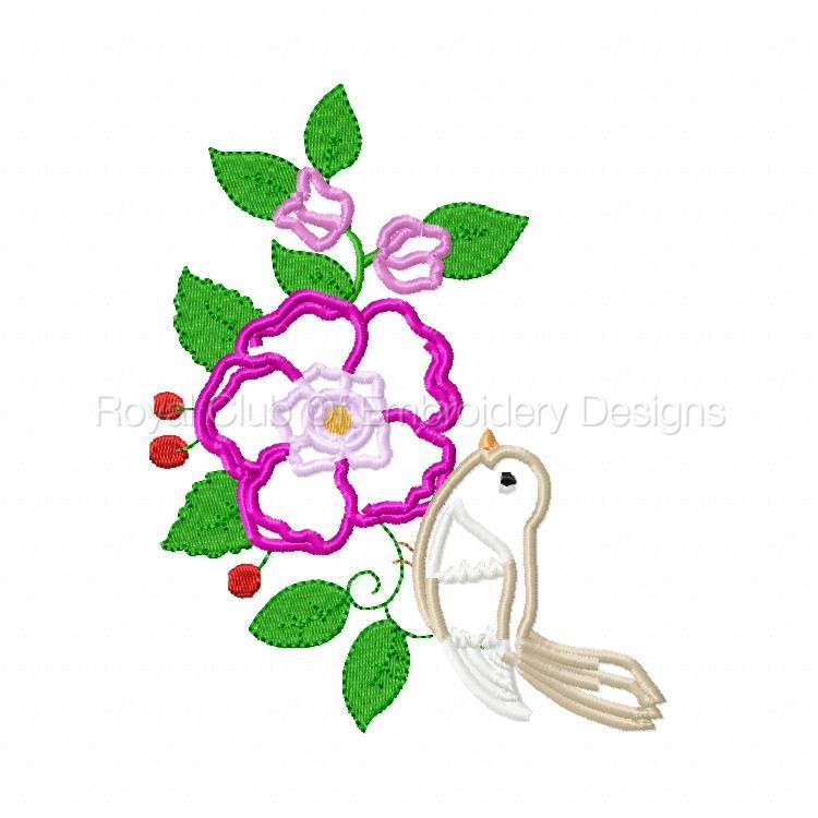 750x750 Applique Birds And Flowers Set Embroidery Designs