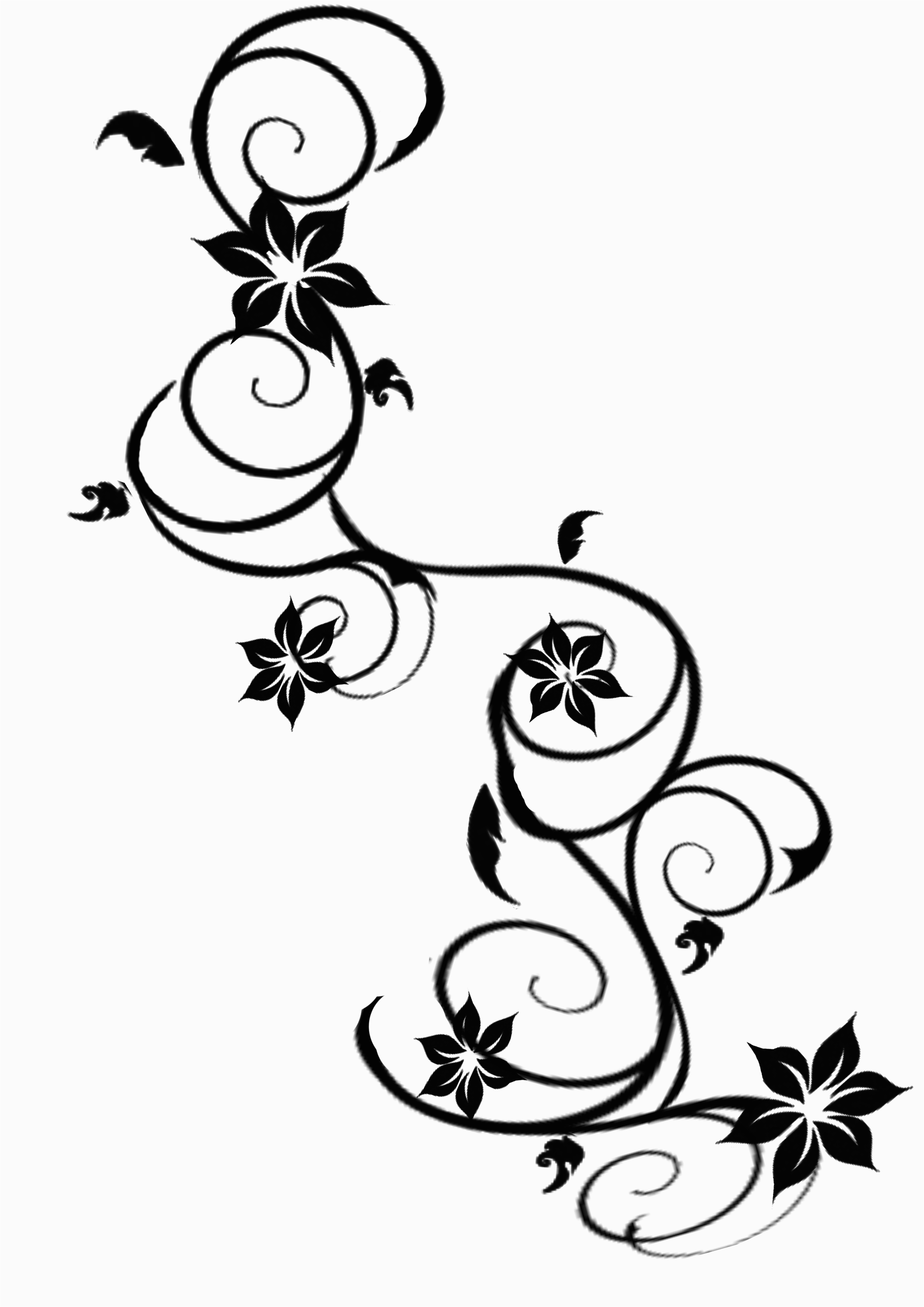 2480x3508 Flower With Vines Tattoo Designs