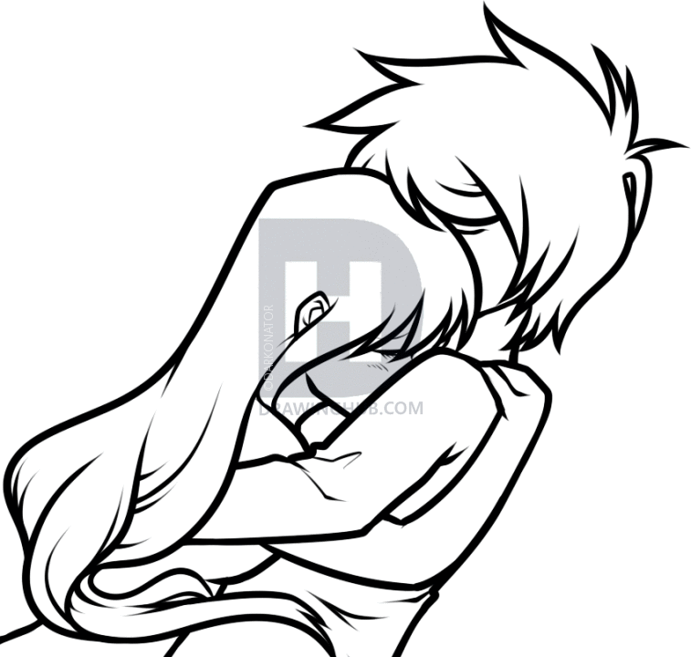 757x720 How To Draw An Anime Hug, Step