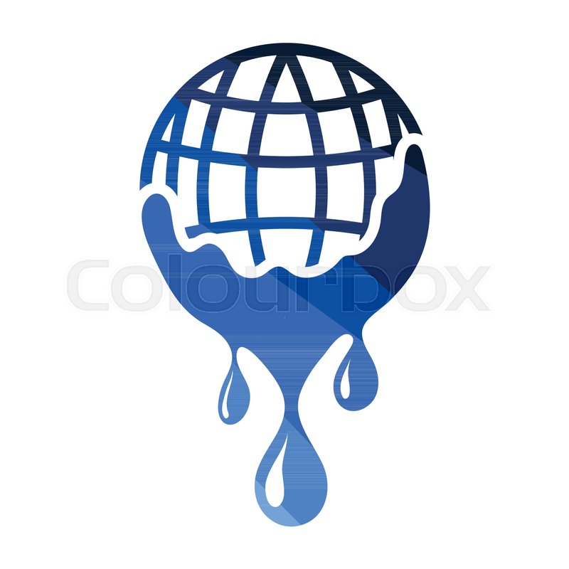 800x800 Planet Flowing Down Water Icon Flat Stock Vector Colourbox