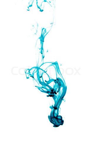 321x480 Stock Image Of 'blue Ink Splash Flowing In Water Isolated On White