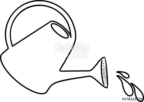 500x355 Coloring Garden Watering Can With Flowing Water Stock Image