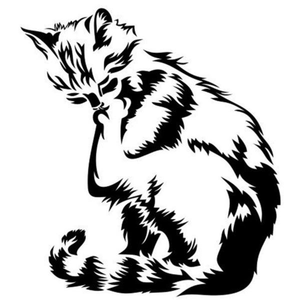 600x600 Fluffy Cat Car Decal I Love Cat Socks