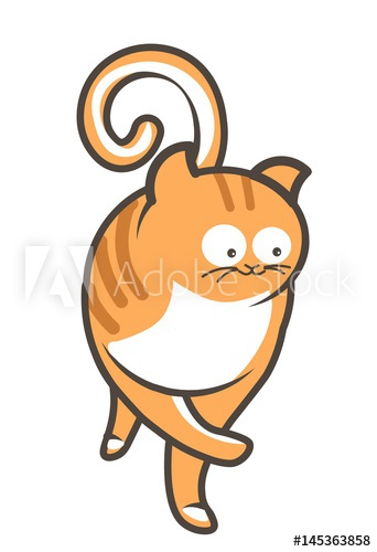342x500 Cartoon Kitten With Paw Up Vector Illustration Isolated Fluffy