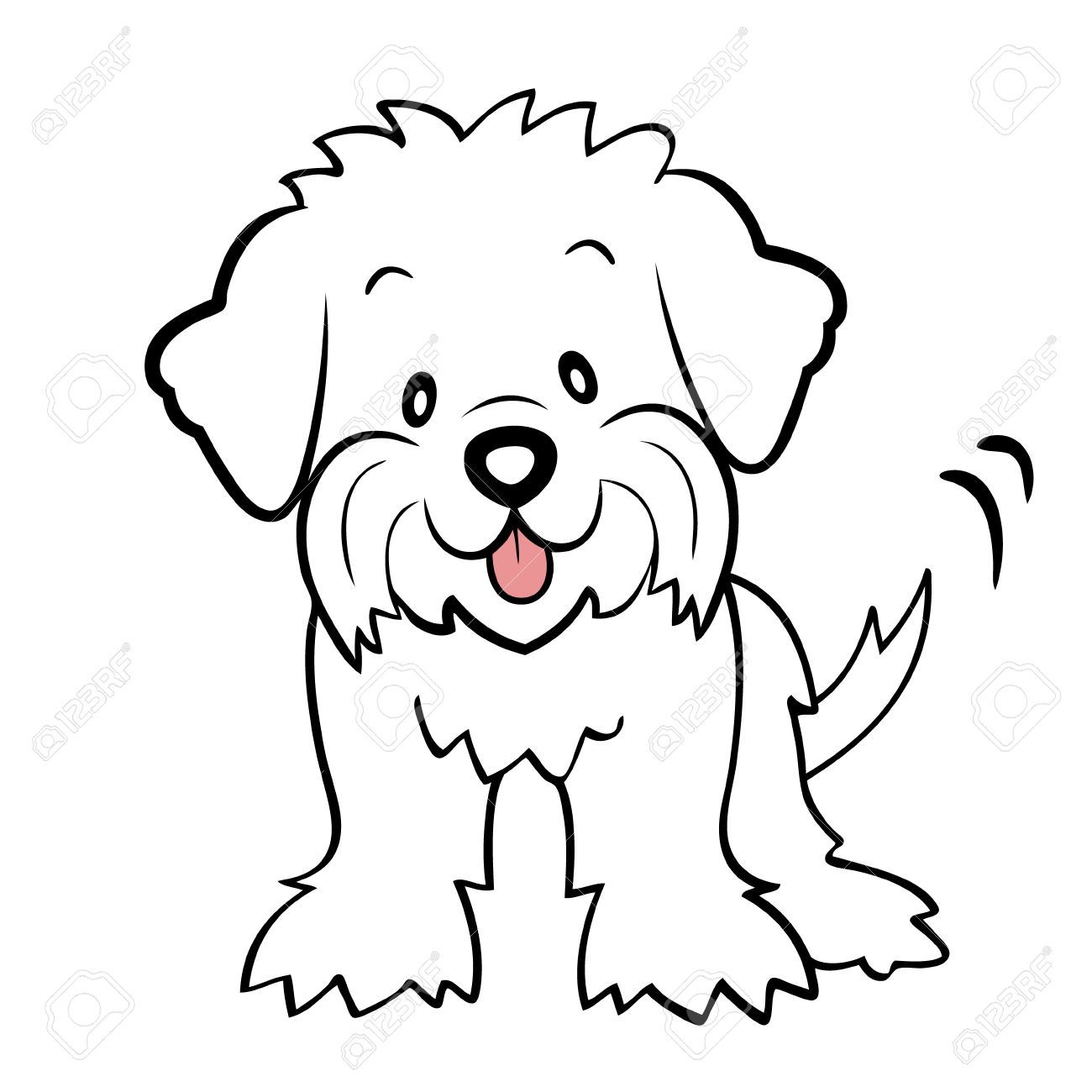 1300x1300 Bichon Camping Cartoon Dog Drawing, Puppy Clipart, Cartoon Dog